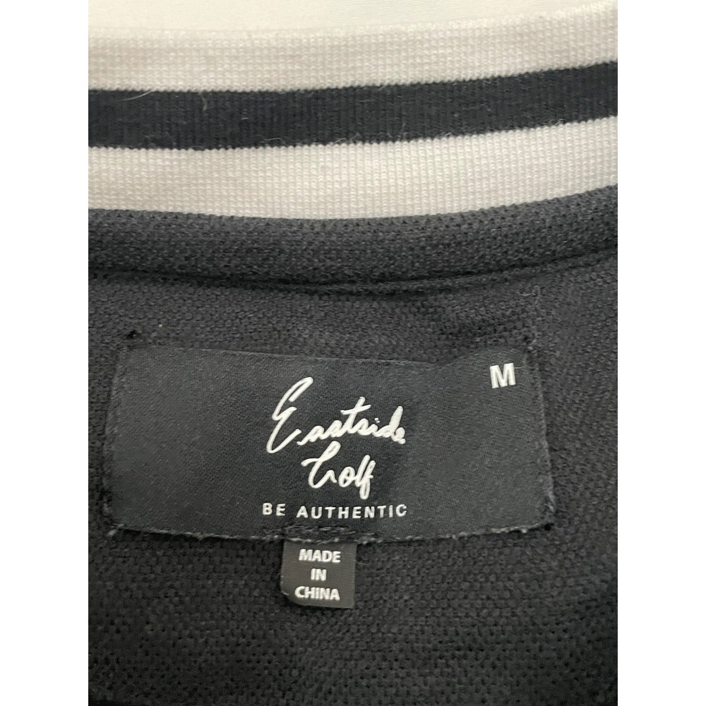 Eastside Golf Womens Cropped T-Shirt Medium Black Embroidered Logo Pique - Picture 4 of 6